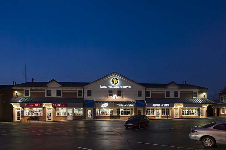 Evening View of Paoli Village Shoppes
