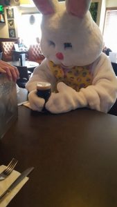 Easter Bunny Drinking a Beer