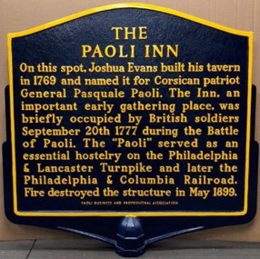 Plaque about the Paoli Inn