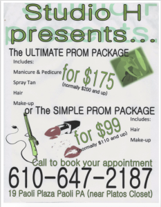 Studio H Prom Packages 2017